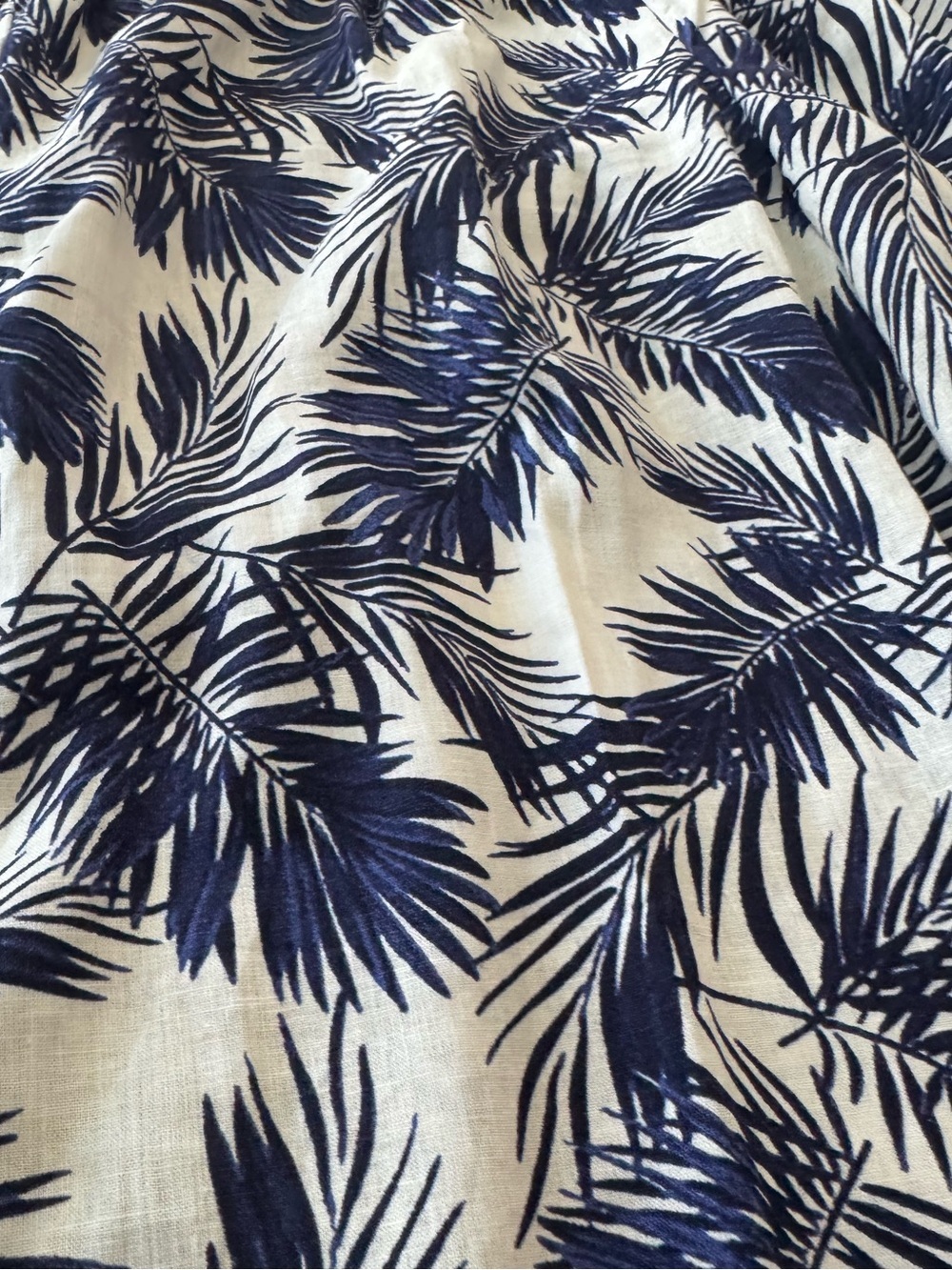 Panama Jack Linen Pants Palm Print Blue and Ivory Size Small - Picture 2 of 9